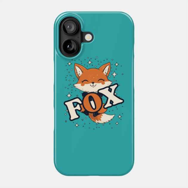 Cute Fox with Starry Background Design for Animal Lovers Phone Case by TuncGK