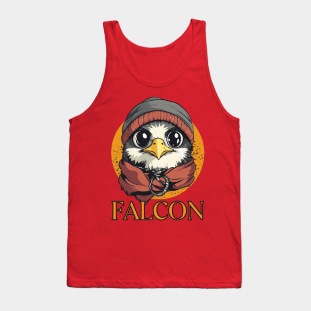 Hipster Baby Falcon in Cool Beanie Design Tank Top by TuncGK