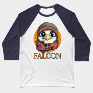 Hipster Baby Falcon in Cool Beanie Design Baseball T-Shirt