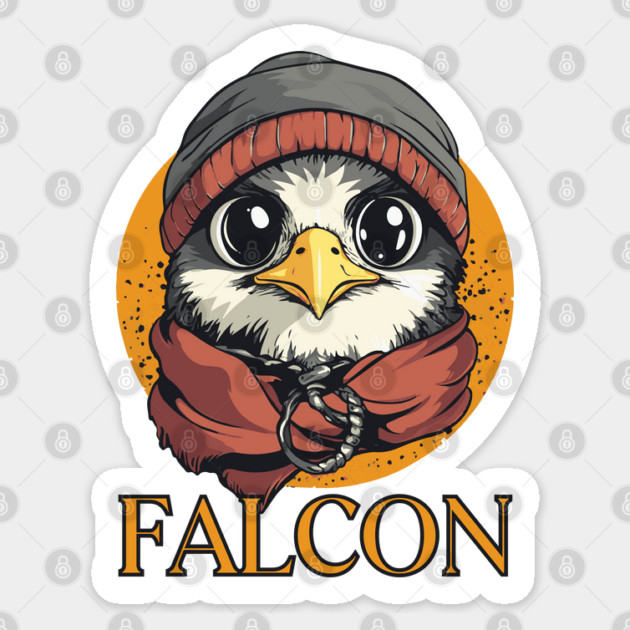 Hipster Baby Falcon in Cool Beanie Design Sticker by TuncGK