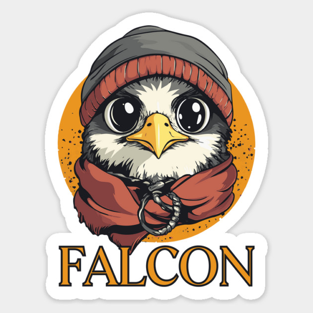 Hipster Baby Falcon in Cool Beanie Design Magnet by TuncGK