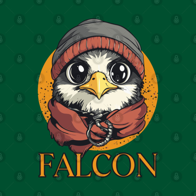 Hipster Baby Falcon in Cool Beanie Design by TuncGK