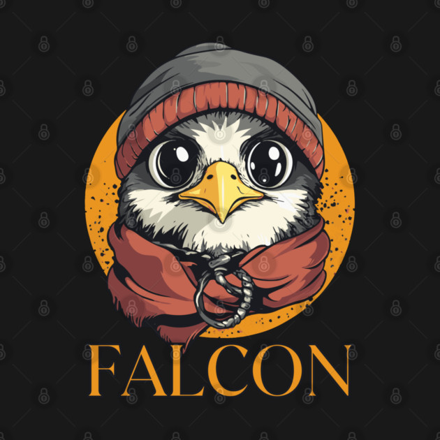 Hipster Baby Falcon in Cool Beanie Design by TuncGK