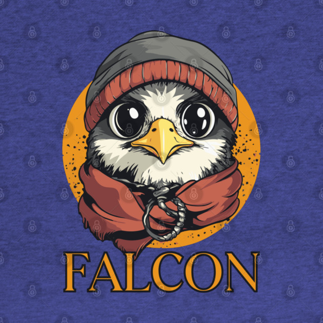 Hipster Baby Falcon in Cool Beanie Design by TuncGK
