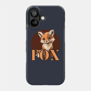 Cute Retro Fox Illustration Phone Case