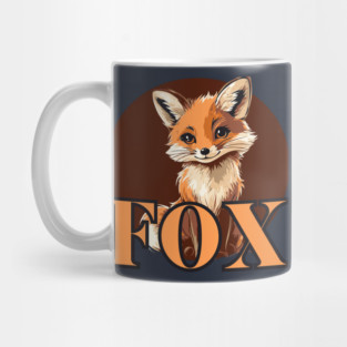 Cute Retro Fox Illustration Mug