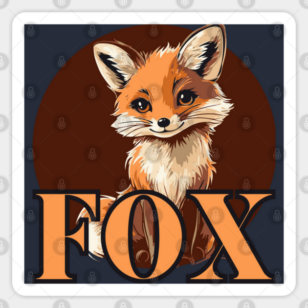 Cute Retro Fox Illustration Sticker by TuncGK