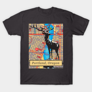 Thompson Elk Statue Portland, Oregon T-Shirt