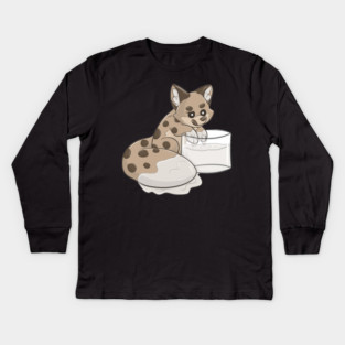 Cookie Fox with Milk Kids Long Sleeve T-Shirt