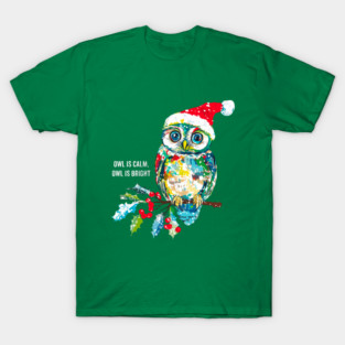 Cute Funny Owl  Classic Christmas Carol Birds T-Shirt