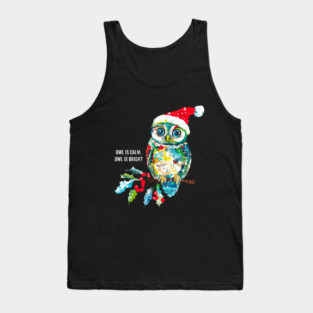 Cute Funny Owl  Classic Christmas Carol Birds Tank Top