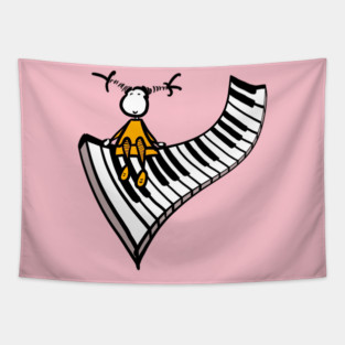 Piano girl Tapestry