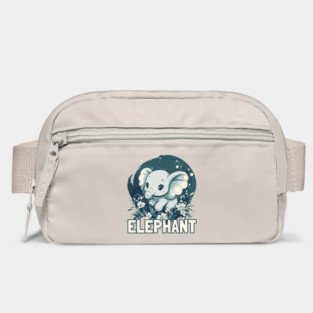 Adorable Blue Baby Elephant Illustration for Kids Bag