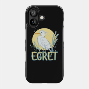 Elegant Egret Illustration with Soft Pastel Vintage Look Phone Case