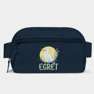 Elegant Egret Illustration with Soft Pastel Vintage Look Bag