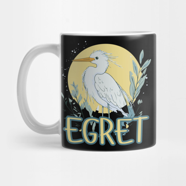 Elegant Egret Illustration with Soft Pastel Vintage Look by TuncGK