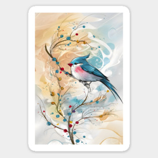 Whimsical Songbird Delight Sticker