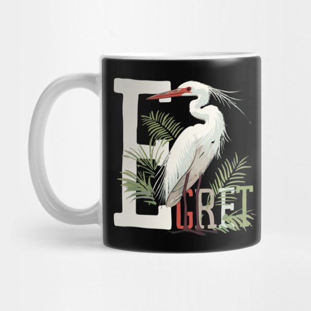 Boho Chic Egret Illustration for Kids and Girls by TuncGK