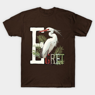 Boho Chic Egret Illustration for Kids and Girls T-Shirt