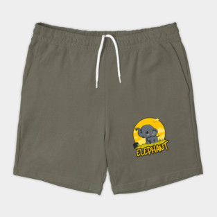 Baby Elephant under Retro Sunet - Gift for Kids and Girls Shorts