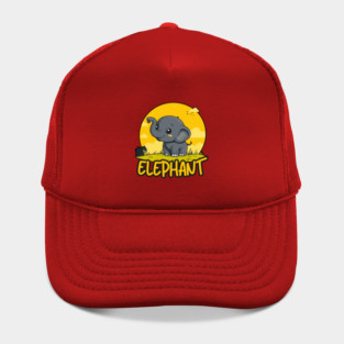 Baby Elephant under Retro Sunet - Gift for Kids and Girls Hat