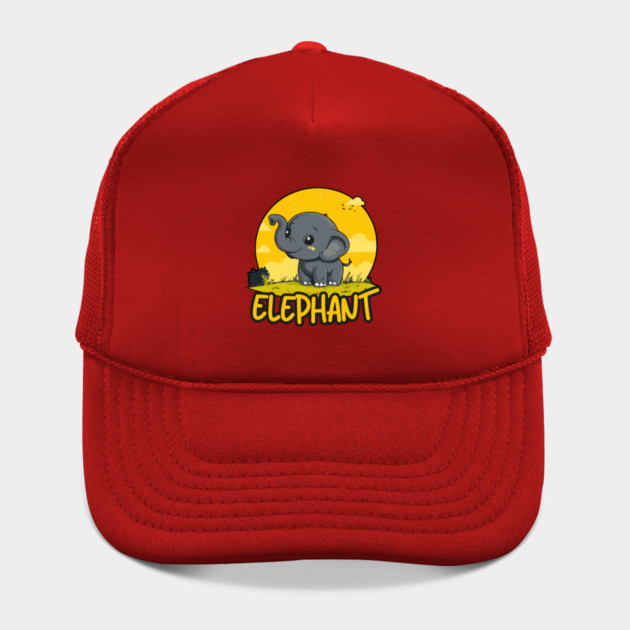 Baby Elephant under Retro Sunet - Gift for Kids and Girls by TuncGK