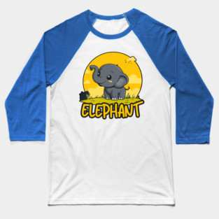 Baby Elephant under Retro Sunet - Gift for Kids and Girls Baseball T-Shirt