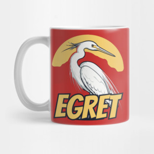 Cool Egret Bird under Retro Sun with Retro Font Mug