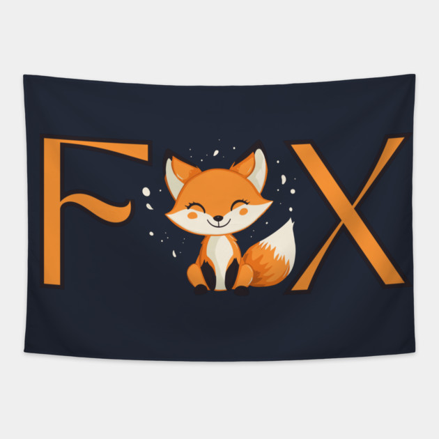 Vintage Style Elegant Fox - Minimalist Design Tapestry by TuncGK