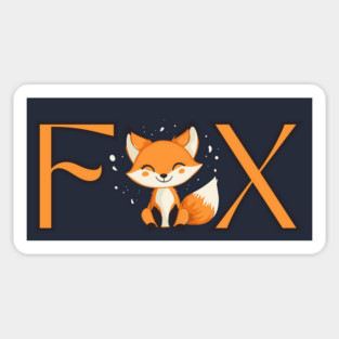 Vintage Style Elegant Fox - Minimalist Design Magnet