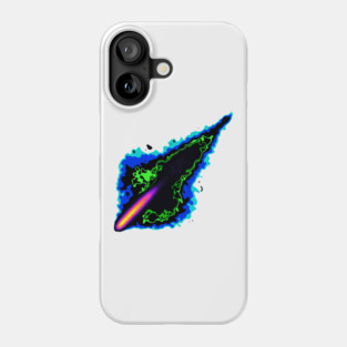 Impact Event | Radioactive Inferno Asteroid Blue Green Black Phone Case
