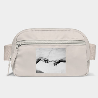 The Creation of Adam - Sistine Chapel near-touching hands of God and Adam Red Colorized Bag