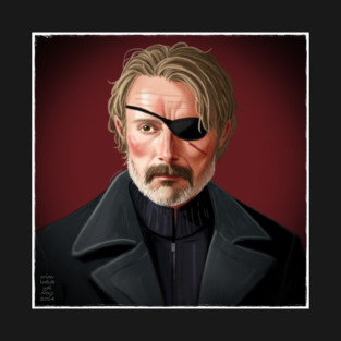 Mads Mikkelsen as Duncan Vizla Oil Pastels Portrait T-Shirt