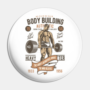 Bodybuilding Retro Gift Pin