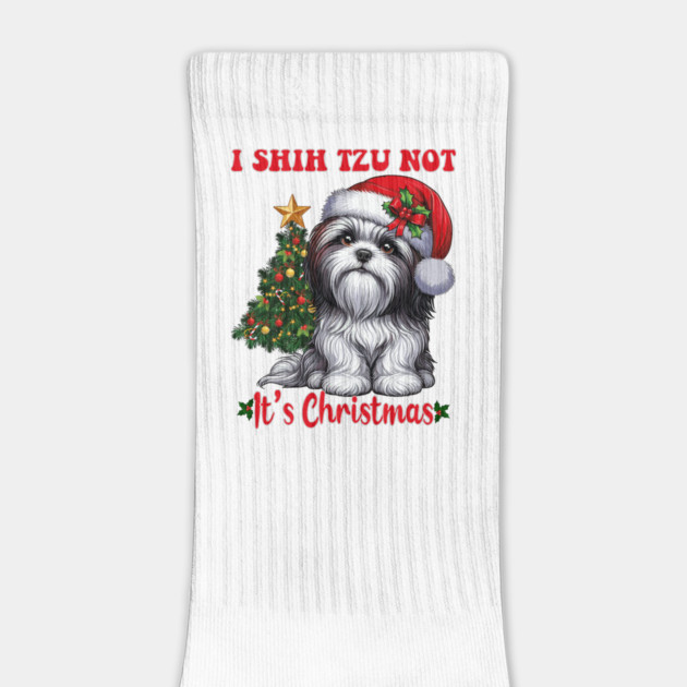 Shih Tzu  Lover Christmas Tree Santa Hat Xmas by JessArty