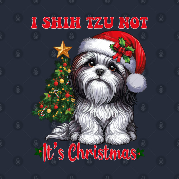 Shih Tzu  Lover Christmas Tree Santa Hat Xmas by JessArty