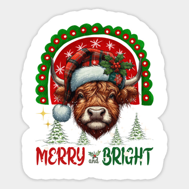 Funny Highland Cow Lover Xmas Magnet by JessArty