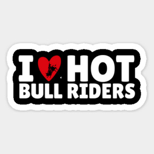 I Love Heart Bull Riders Magnet