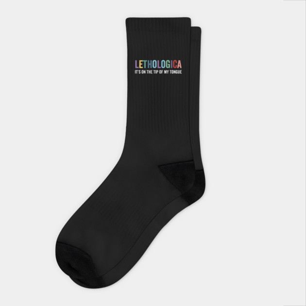 LETHOLOGICA: It's On The Tip Of My Tongue funny design Socks by Luxinda