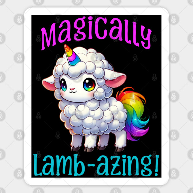 Be Magically Lamb-azing! rainbow unicorn mashup combo Sticker by Luxinda