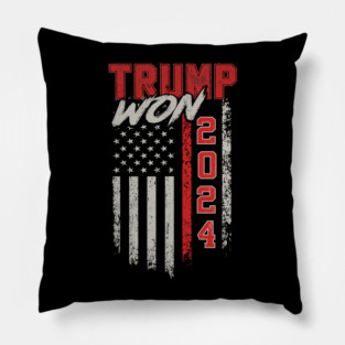 TRUMP WON 2024 AMERICA FLAG Pillow