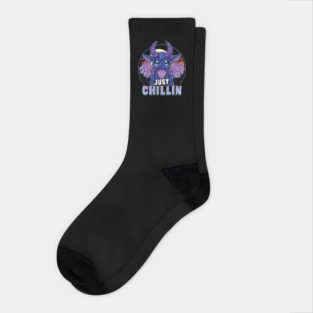 Just Chillin Kawaii Baphomet Halloween Socks