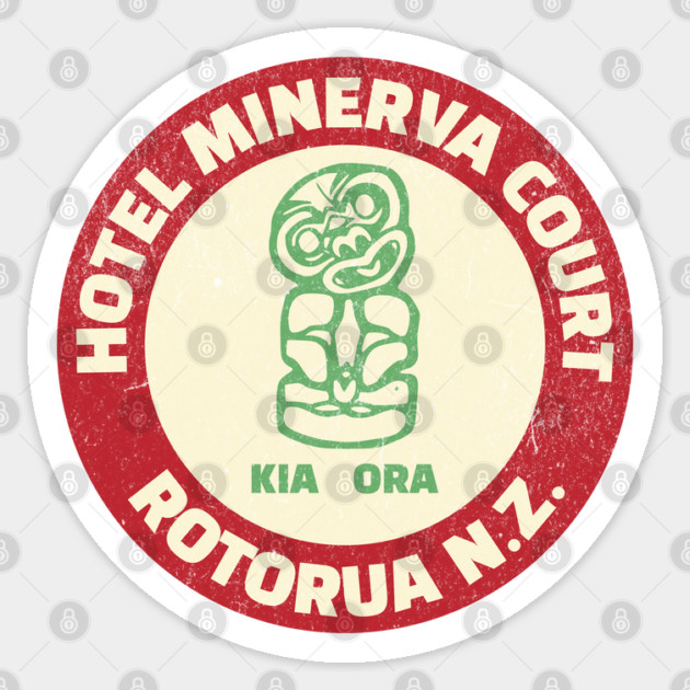 Vintage Hotel Luggage Label Hotel Minerva New Zealand Sticker by Yesteeyear