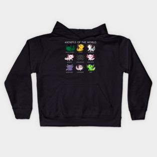 Kawaii Axolotls of the Worlds Kids Hoodie