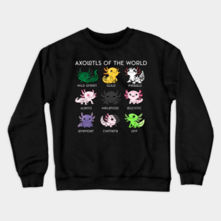 Kawaii Axolotls of the Worlds Crewneck Sweatshirt