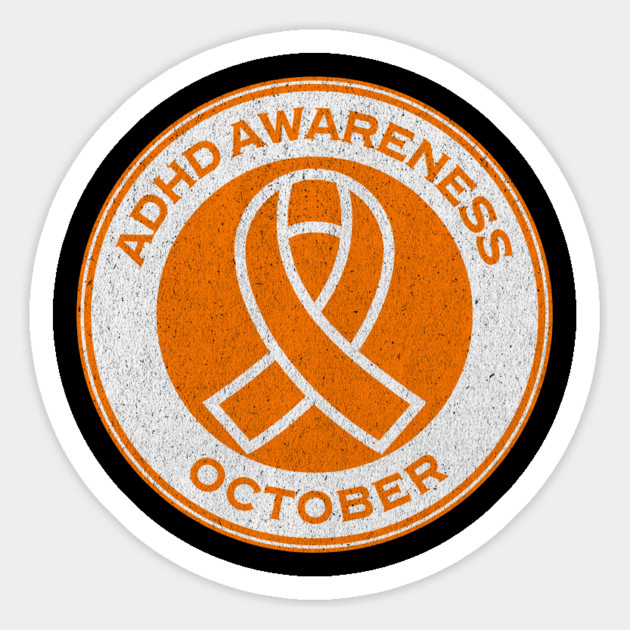ADHD Awareness October Orange ADHD Ribbon Campaign Magnet by Yesteeyear