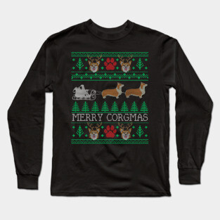 Funny Corgi Dog Lover Owner Corgi Ugly Christmas Sweater Long Sleeve T-Shirt