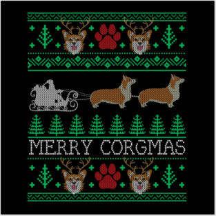 Funny Corgi Dog Lover Owner Corgi Ugly Christmas Sweater Posters and Art
