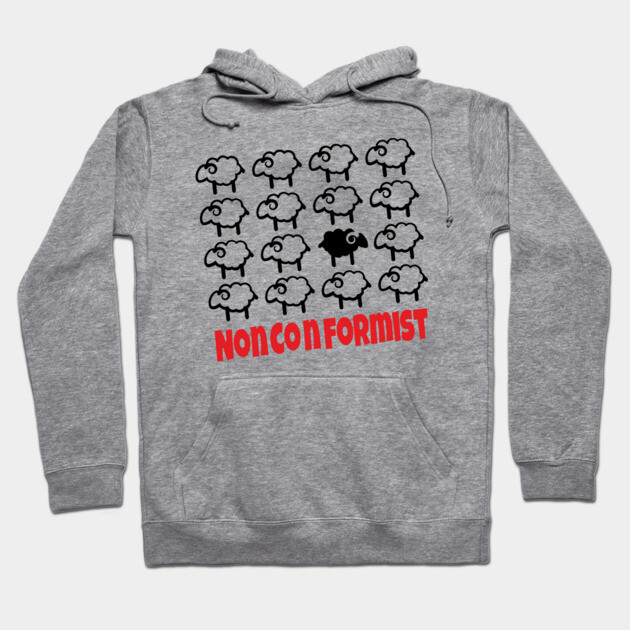 Nonconformist Black Sheep Be Different Hoodie by Anticorporati