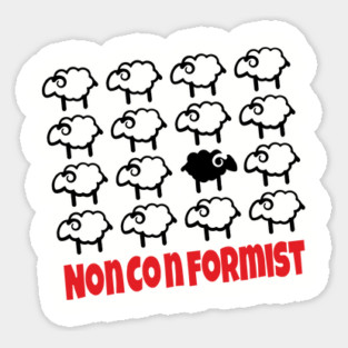 Nonconformist Black Sheep Be Different Sticker